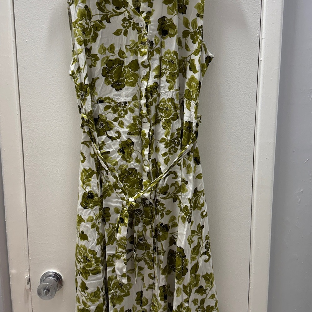Floral Green Sleeveless Dress